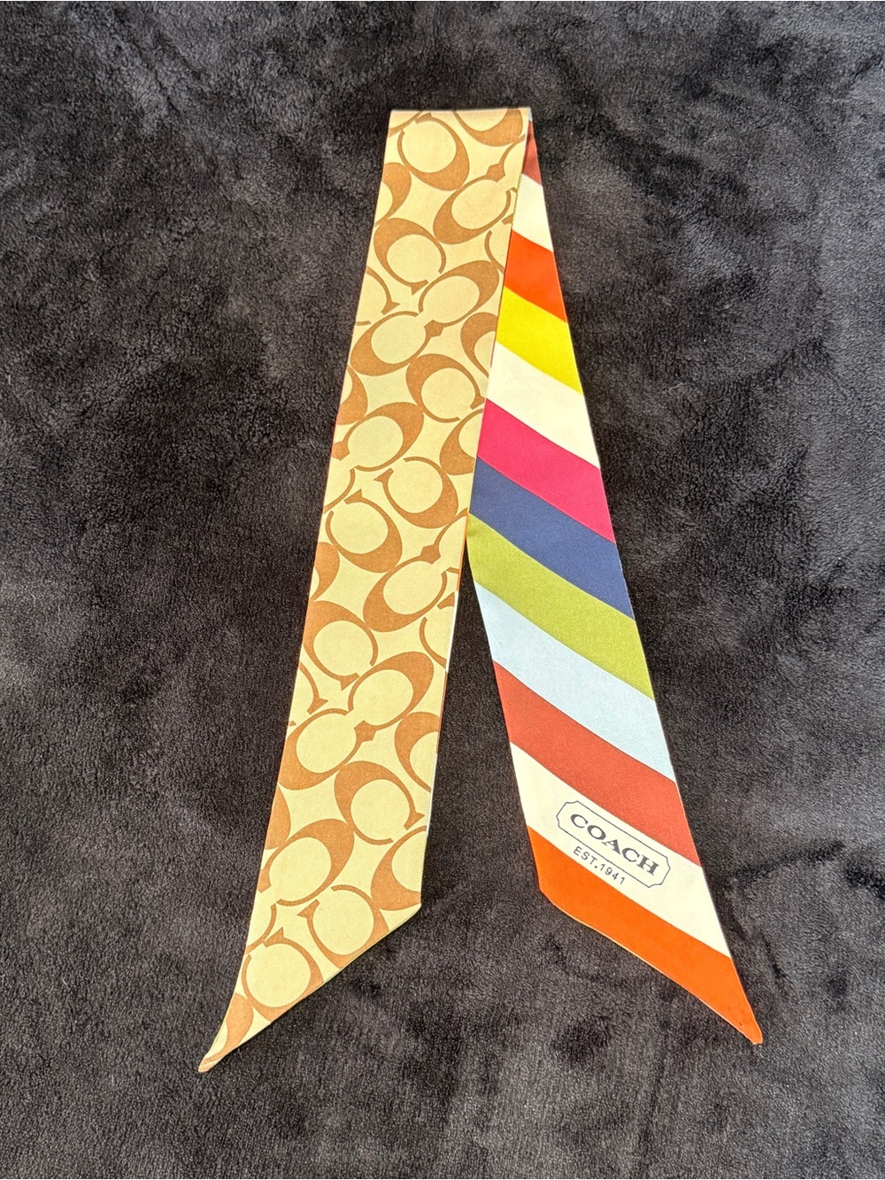 Coach Y2K Vintage Legacy Stripe Twilly Purse Hair Scarf